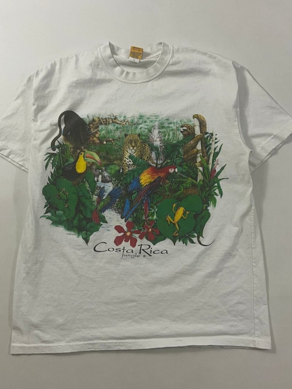 Vintage 90s Costa Rica Jungle Animals Rainforest Souvenir Graphic Tee XL